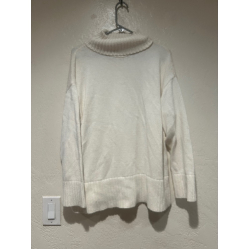 OLD NAVY Cream White Chunky Knit Turtleneck Sweater Women Size L